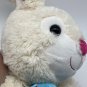 Ivory Cream Bunny Rabbit 8" Plush Blue Happy Easter Egg Floral Ears Sitting