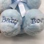 Aurora Baby Teddy Bear Plush 8" Blue Baby Boy Satin Ribbon