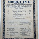 McKinley Music Company Beethoven MINUET IN G Classic Piano Sheet Music 1924