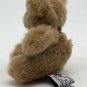 Vintage Russ Berrie Mini Bear Plush Burgundy Red Gold Trim Bow 4&acirc;��
