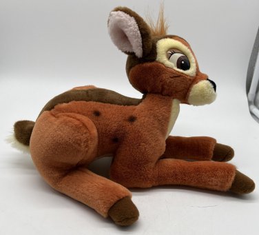 Walt Disney World Parks Bambi Sitting Deer Plush Stuffed Animal Vintage 13&acirc;��