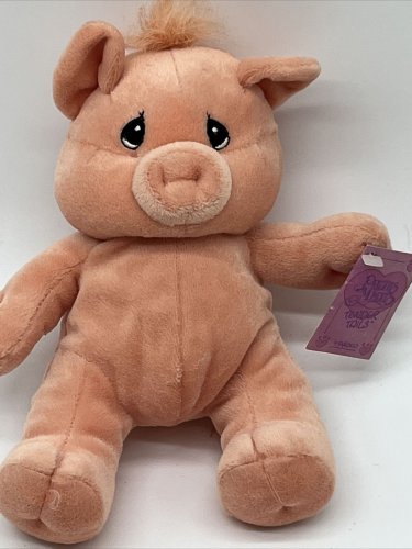 PRECIOUS MOMENTS ~ TENDER TAILS ~ PINK PIG 8" PLUSH BEAN BAG ENESCO
