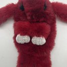 Faux Fur Rabbit Cute Burgundy Red Handbags Purse Backpack 13”