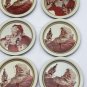 Vintage Coca Cola SANTA CLAUS Coaster Set of 12 Metal Tin 1980s Coca-Cola Co.
