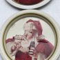 Vintage Coca Cola SANTA CLAUS Coaster Set of 12 Metal Tin 1980s Coca-Cola Co.