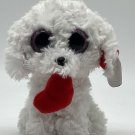 NEW TY Beanie Boos Honey Bun Dog Plush White Dog Stuffed Animal With Tags Toy