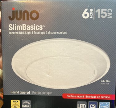 Juno SlimBasics Tapered Disk Light 6" Rounded Surface Mount Matte White B327