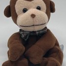 Vintage JERRY ELSNER Baby Monkey Chimp Stuffed Animal Plush Toy W/bowtie 4”