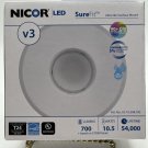 Nicor Lighting SureFit LED Flush Mount Ceiling Light w/ Round White Trim 4000K