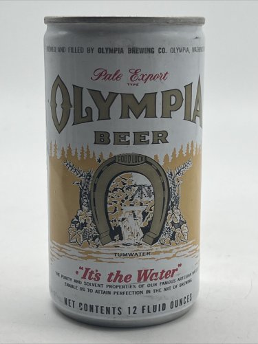 Vintage Olympia Pale Export Beer Can Pull Tab Empty 1970s