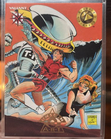 The Valiant Era Unseen Art Magnus protecting Leeja U9 Chase Card MINT Upper Deck