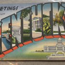 Greetings From Kentucky Souvenir KY Postcard 1951 Colortone Posted Note