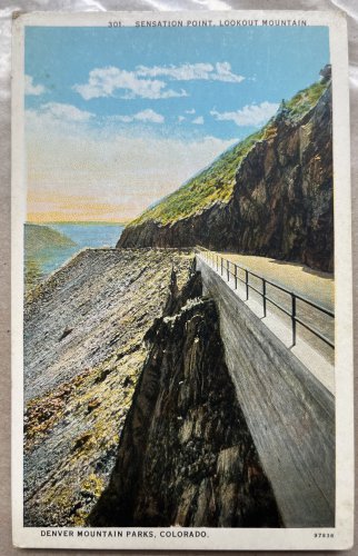 Denver Mountain Parks Sensation PT Lookout Colorado CO Postcard 1930s Colortone