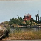 Presque Isle Lighthouse Marquette Michigan 1950s Color Postcard