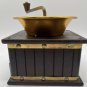 Wooden Box Coffee Grinder Vintage Metal Straps Hand Crank Large 6.25&acirc;�� sq