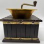 Wooden Box Coffee Grinder Vintage Metal Straps Hand Crank Large 6.25&acirc;�� sq