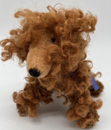 MANHATTAN TOY PIERRE WAITS PATIENTLY Brown MINI POODLE PLUSH Collar Leash Curly
