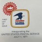 INAUGURATING THE U.S POSTAL SERVICE. First Day Issue July 1 1971 West Islip NY