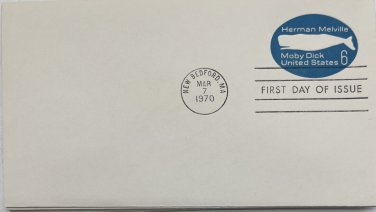 HERMAN MELVILLE - MOBY DICK - FIRST DAY OF ISSUE - 1970 NEW BEDFORD MA