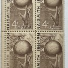 Plate Block Of 4 Naismith Inventor Of Basketball- 1961 Issue