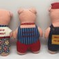 3 Little Pigs Cranston cut & sew pig Nursery decoration Pigs Straw, Wood, Brick