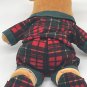 Vintage Disney Store Winnie the Pooh Plaid Pajama Plush HOLIDAY Bean Filled 7&acirc;��