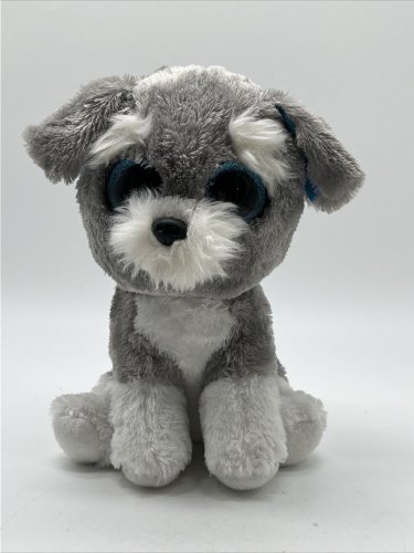 Ty Beanie Boo Whiskers Schnauser Dog Glitter Eyes Plush Animal 2015 9&acirc;��