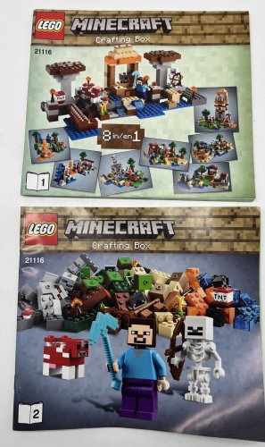Lego MINECRAFT Instruction Manual Booklet Only #21116 Crafting Box Bks.1-2