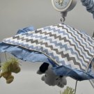 Lambs & Ivy Peanuts Snoopy /Woodstock Wind Up Musical Baby Crib Mobile Blue Gray