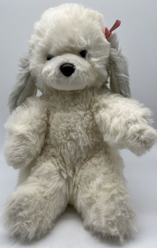 Vintage Mattel Emotions Dog JOY Stuffed Animal Plush White Gray 12&acirc;�� 1984