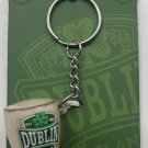 PVC Pint Glass Keychain With Dublin Ireland Varsity Crest New With Tags