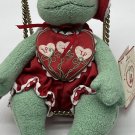 NEW Hallmark Bunnies By The Bay Lily Pond Frog Plush Embroidered Dressed Toy