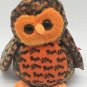 Ty Boo Hoo Owl Plush Black & Orange Halloween 5"  Beanie Bag Stuffed Animal Toy