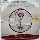 New Needle Creations "T" Is For Turtle" Embroidery Hoop Kit stamped Balloons Clo