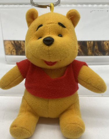 Disney 4&acirc;�� Winnie the Pooh Bear Plush Purse Hanger Keychain Key Chain Zipper