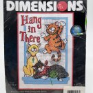 Dimensions Hang in There Stamped Cross Stitch Kit #6841 SEALED Cats 2000 NOS