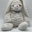 American Greeting Stuffed Plush Shaggy Ribbed Corduroy White Easter Bunny Rabbit