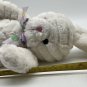 American Greeting Stuffed Plush Shaggy Ribbed Corduroy White Easter Bunny Rabbit