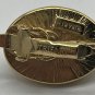 Vintage Trifari Signed Gold Tone White Enamel Oval Clip On Earrings