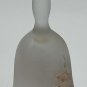 Viking Frosted Glass Bell Hand painted Pink Flowers & Roses Original Label 6â