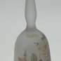 Viking Frosted Glass Bell Hand painted Pink Flowers & Roses Original Label 6â