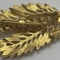 Vintage Signed Gerry's Gold Tone Cubic Zirconia Leaf Feather Brooch Pin 2.5â