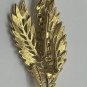 Vintage Signed Gerry's Gold Tone Cubic Zirconia Leaf Feather Brooch Pin 2.5â