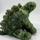 WILD REPUBLIC Green Fleece STEGASAURUS Dinosaur 9" Soft Plush Weighted