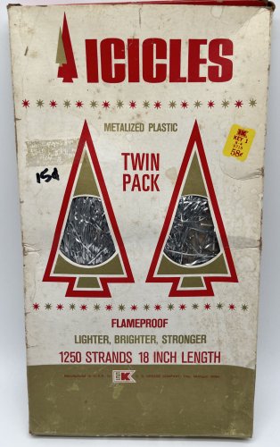 Vintage Icicles Twin Pack Made in The USA 18 Inch Length Tinsel NEW IN BOX