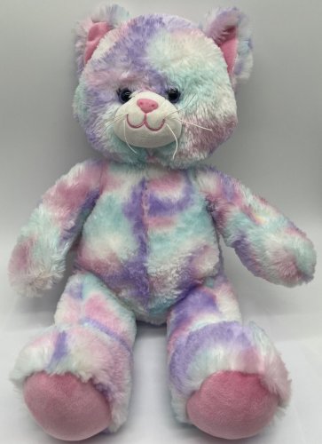 Build a Bear Kitty Cat Pastel Swirl 15&acirc;�� Plush Tie Dye Voice Box Meows