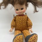 Horsman Doll 15” Green Eyes 1974 Vinyl Head Hands Strawberry Cloth Print Body
