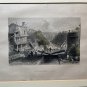 1838 George Virtue Antique Print View Erie Canal Locks at Lockport, New York