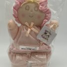 Eden So Soft baby doll pink pastel plush lovey satin trim yarn hair  10"