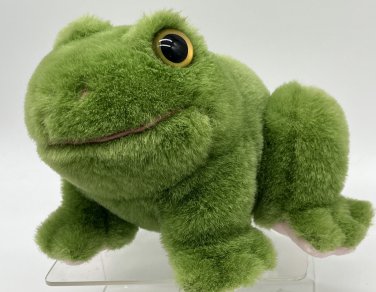 Vintage 1994 24K Special Effects Polar Puff Plush Sitting Frog 9" Stuffed Animal